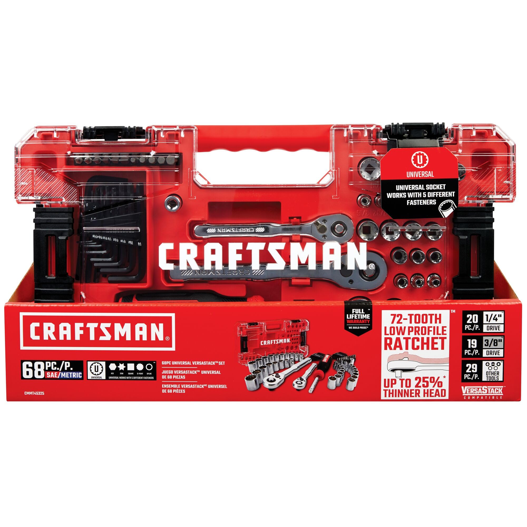 Amazon.com: CRAFTSMAN 68pc VERSASTACK Universal Mechanics Tool Set